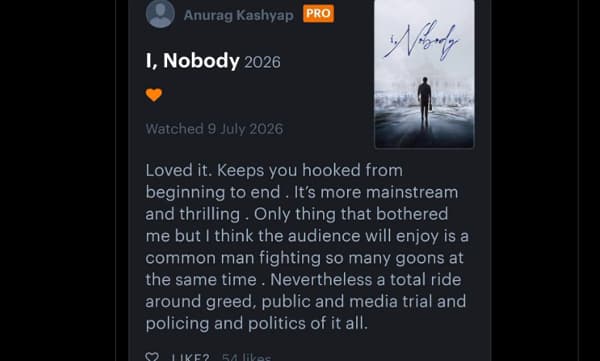 തുടക്കം മുതല് അവസാനം വരെ പിടിച്ചിരുത്തുന്ന സിനിമ; ‘ഐ നോബഡി’യെ അഭിനന്ദിച്ച് അനുരാഗ് കശ്യപ്