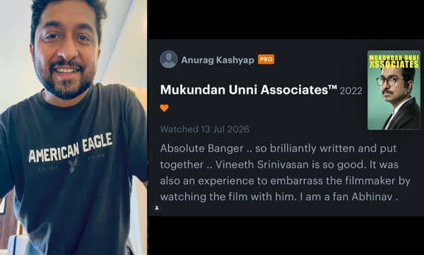 Vineeth sreenivasan gratitude to anurag kashyap (Image Source : Instagram)