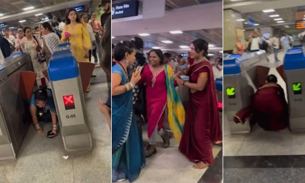 ടിക്കറ്റ് എടുക്കാതെ മെട്രോ ഗേറ്റുകൾ ചാടികടന്ന് യാത്രക്കാർ; ഡൽഹി മെട്രോയിലെ സുരക്ഷാ വീഴ്ചയിൽ ആശങ്കയറിച്ച് സോഷ്യൽ മീഡിയ