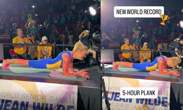 DonnaJean Wilde plank hold for five hours (Image Source: Instagram)